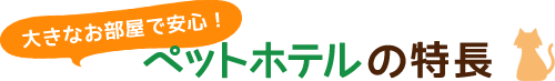 大きなお部屋で安心!ペットホテルの特長